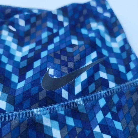 Nike Legging Womens XS Blue Crop Compression Athletic Pants Dri Fit Stretch Mesh - Picture 3 of 9